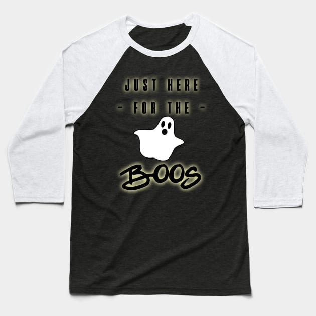 Just Here for the Boos Halloween Costume Ghost Baseball T-Shirt by charlescheshire